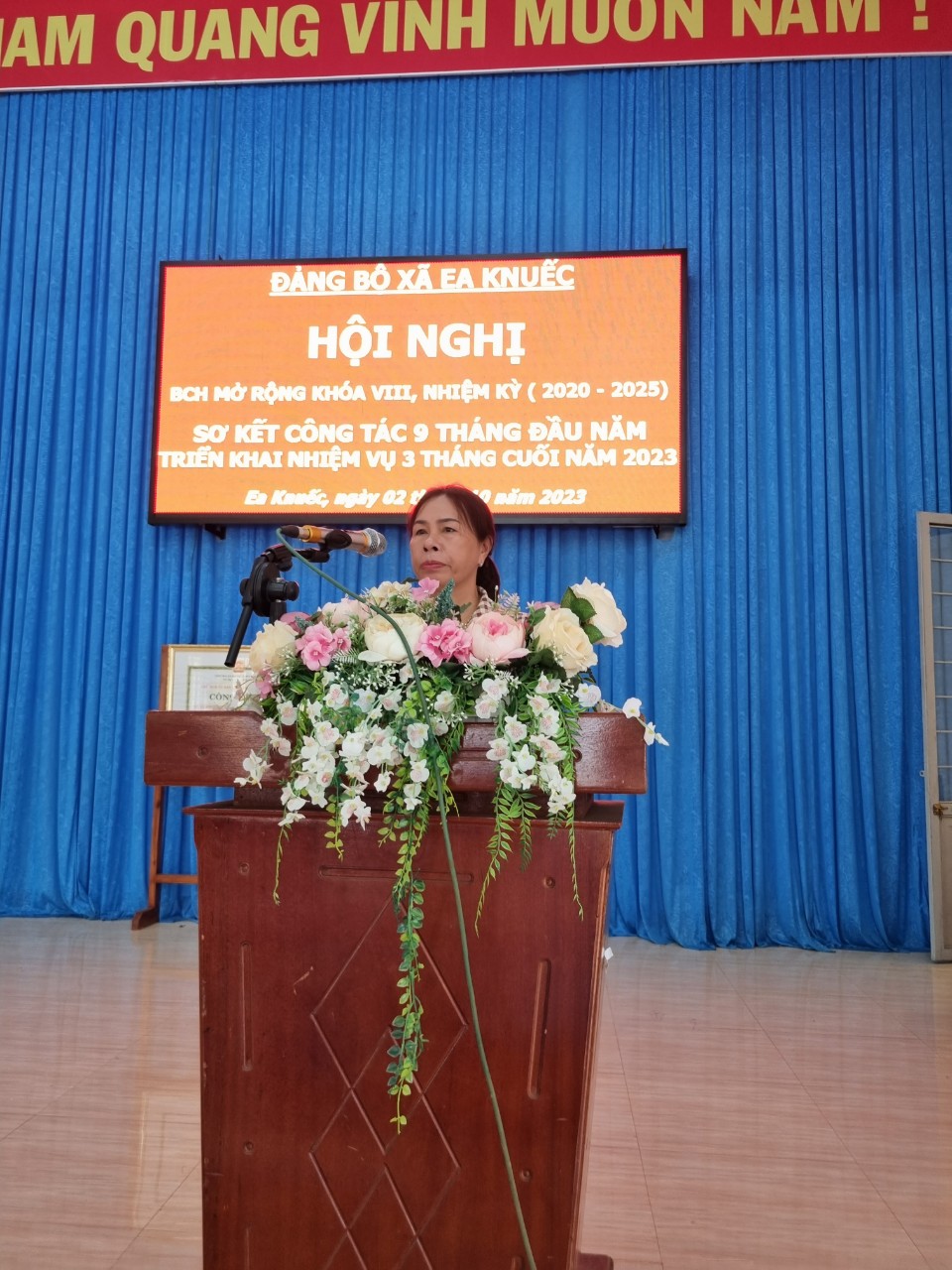 Đảng bộ xã Ea Knuếc sơ kết nhiệm vụ 9 tháng đầu năm 2023